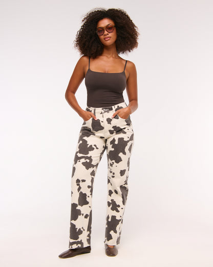 Abercrombie Curve Love High Rise 90s Relaxed Bandana Print  Jean