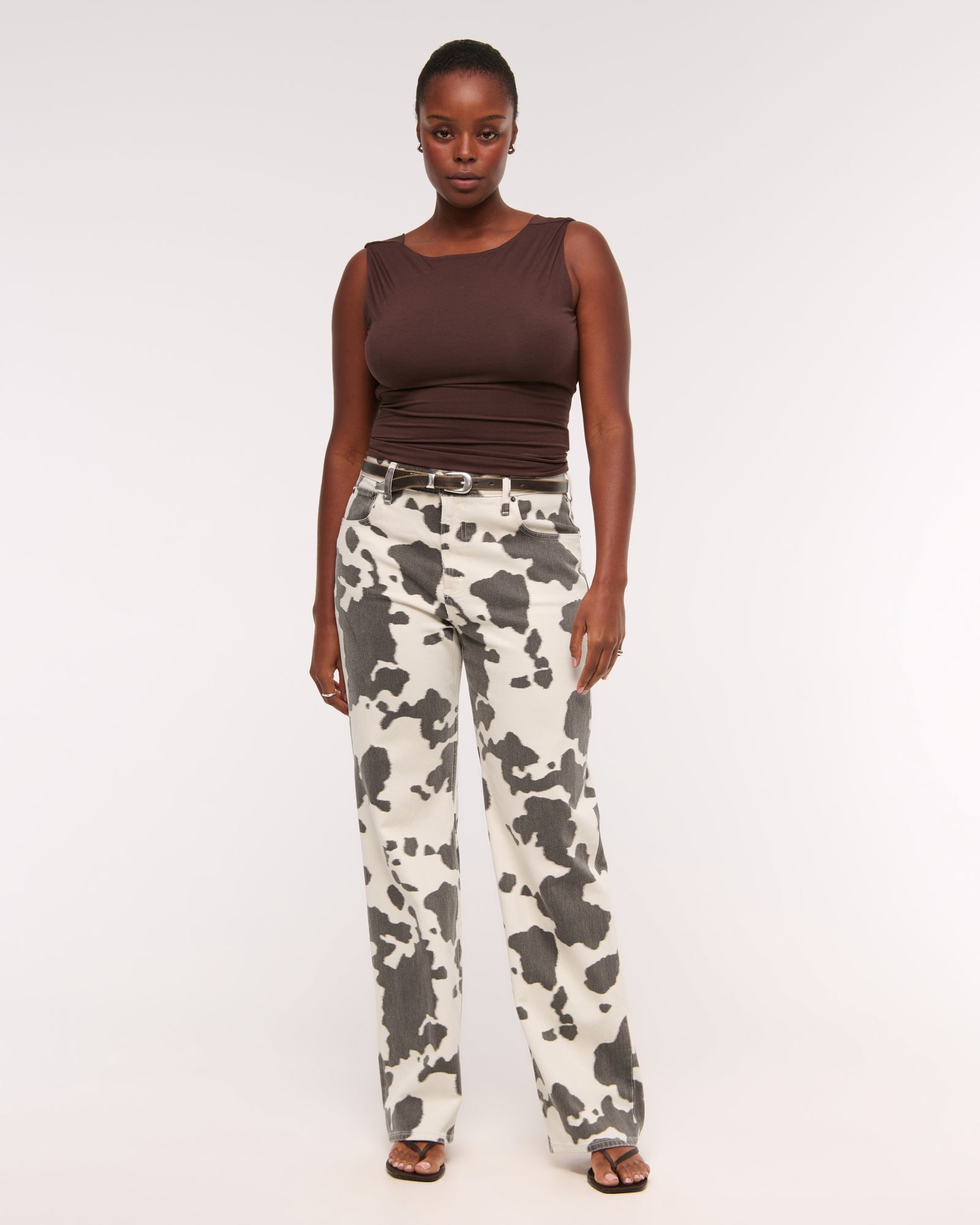 Abercrombie High Rise 90s Relaxed Pony Print Jean