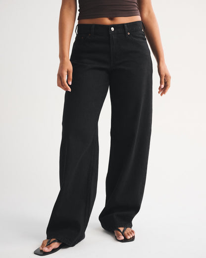 Abercrombie Curve Love Low Rise Ultra Loose Cuffed Hem Jean