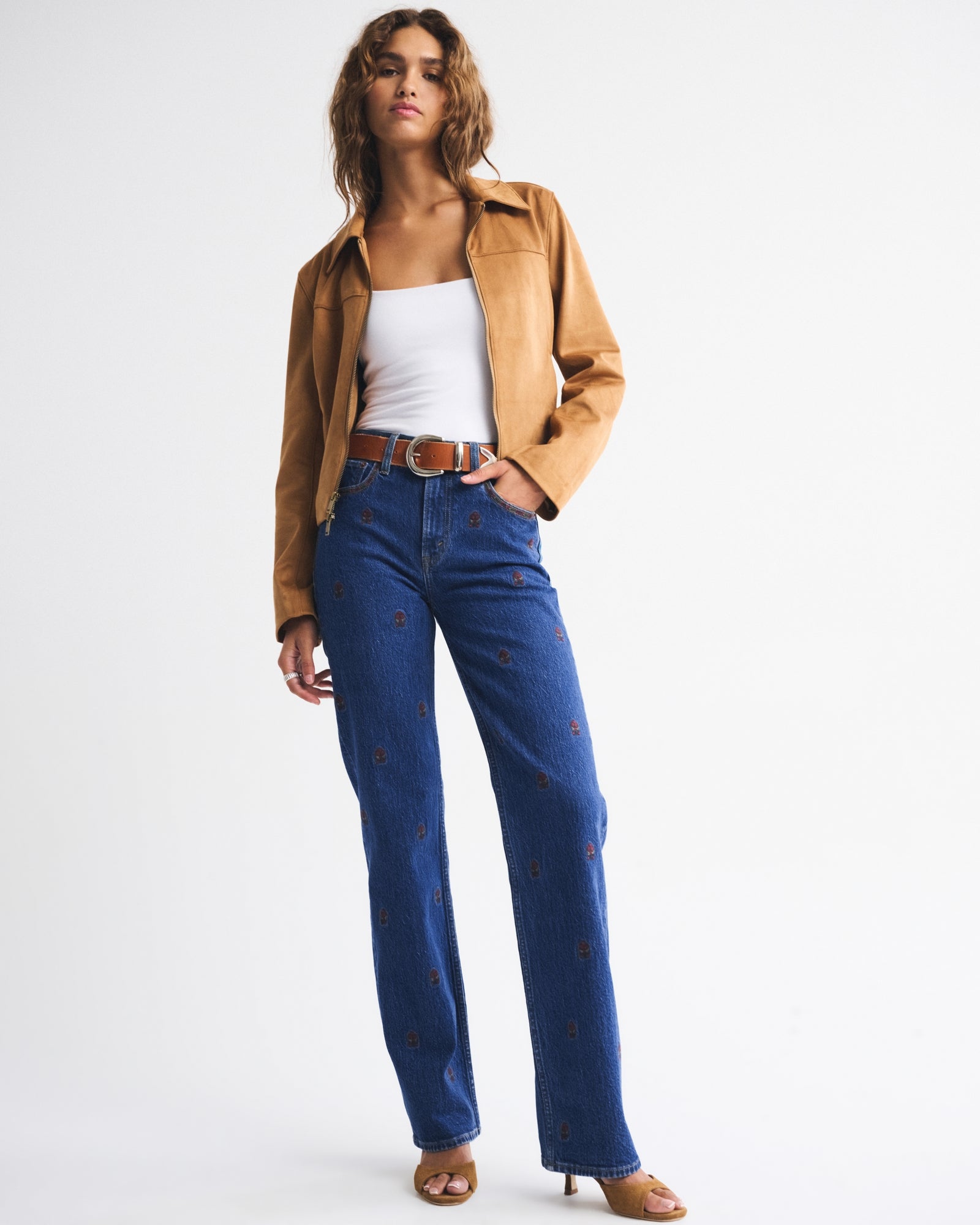 Abercrombie High Rise 90s Relaxed Studded Jean