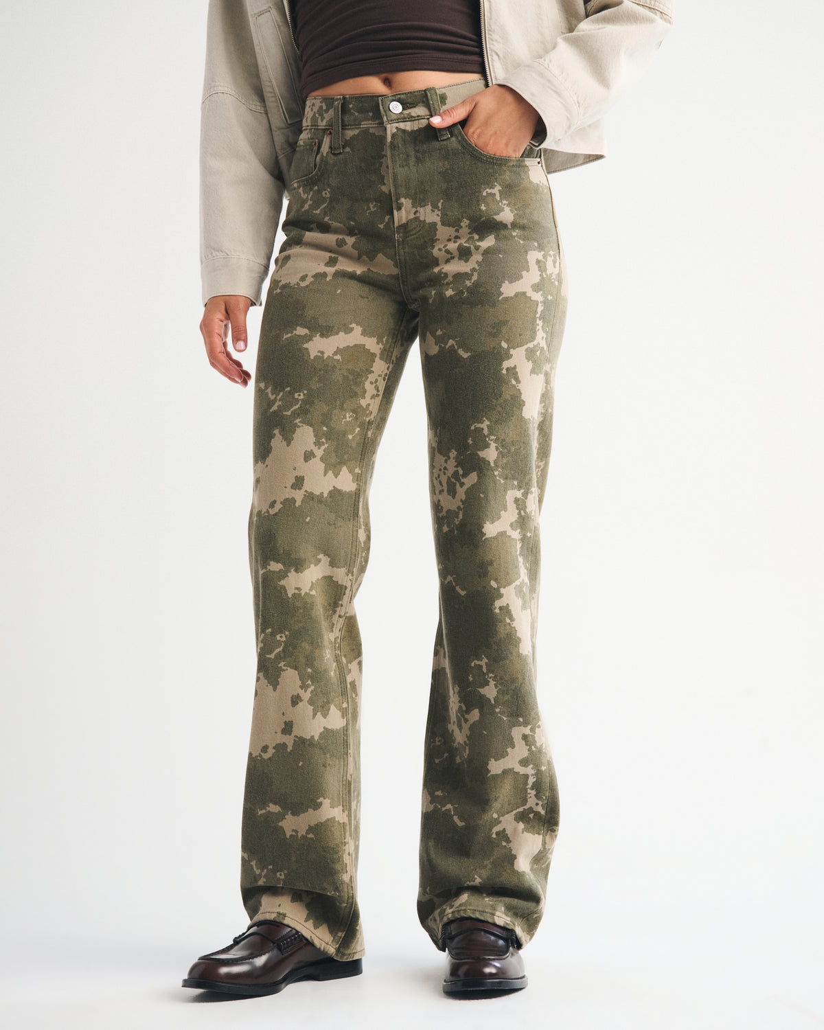 Abercrombie High Rise 90s Relaxed Pony Print Jean