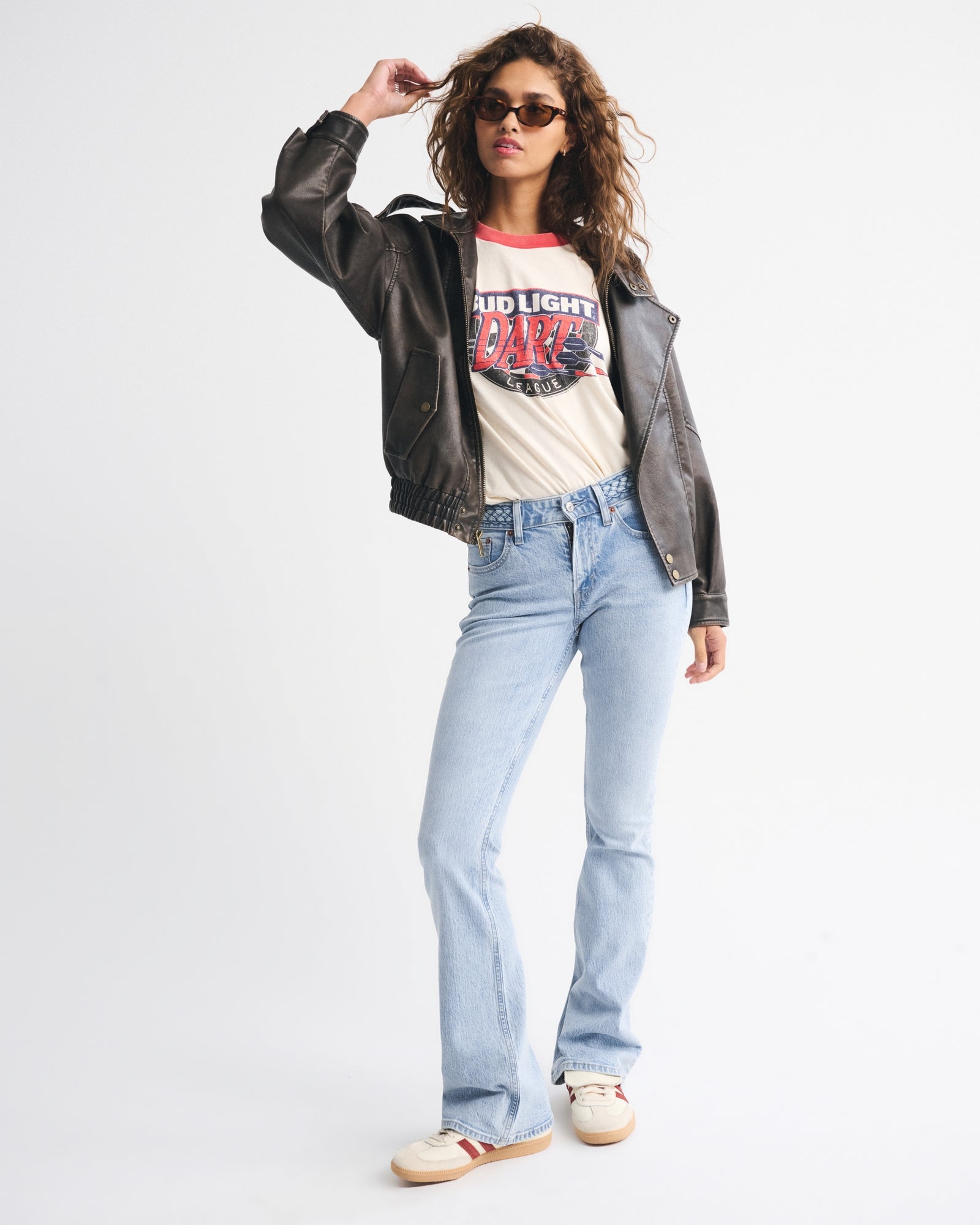 Abercrombie Mid Rise Bootcut Frayed Hem Jean
