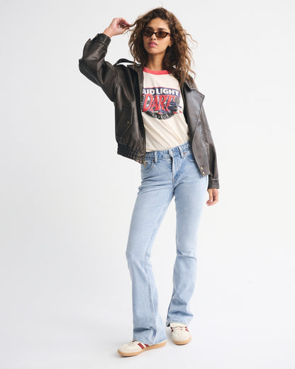 Abercrombie Mid Rise Bootcut Frayed Hem Jean