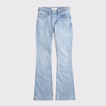 Abercrombie Mid Rise Bootcut Frayed Hem Jean