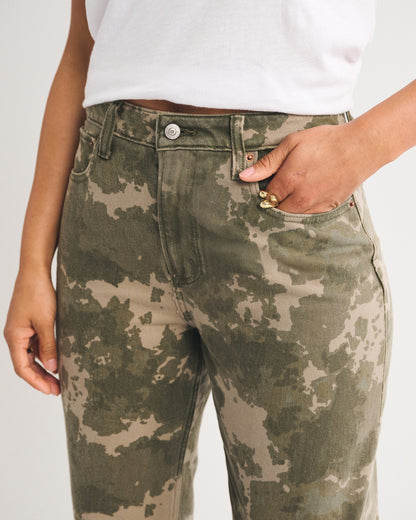 Abercrombie Curve Love High Rise 90s Relaxed Bandana Print  Jean