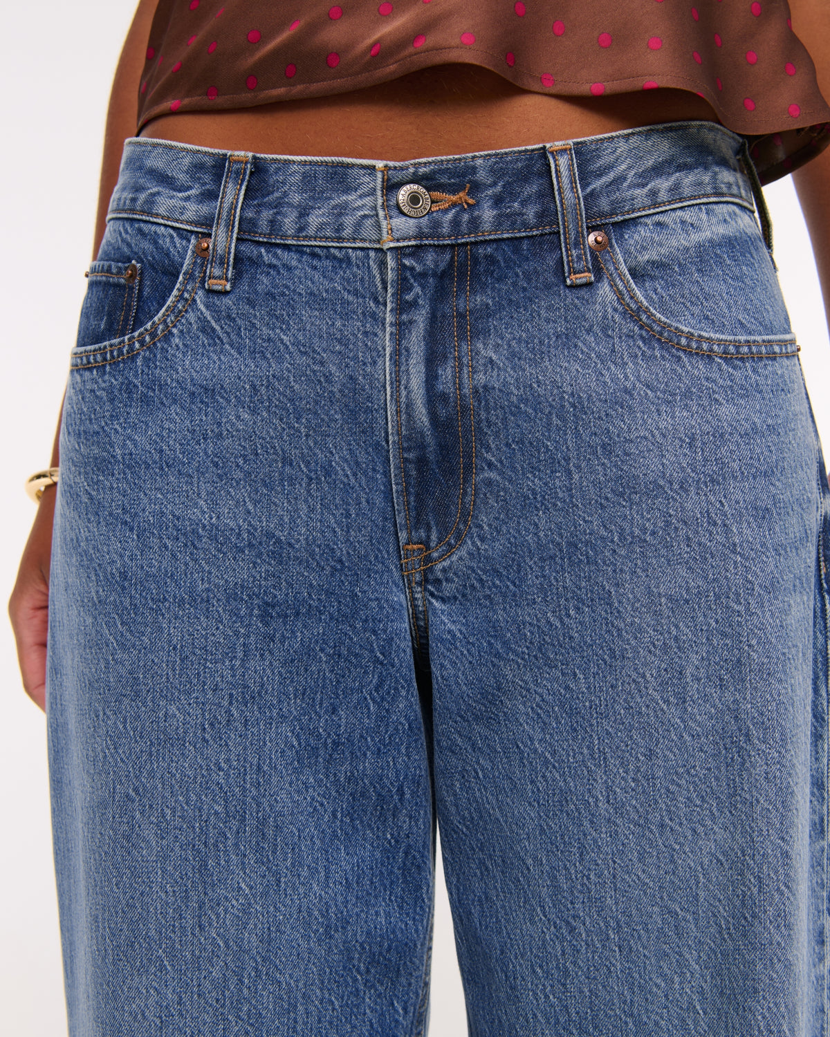 Abercrombie Curve Love Low Rise Ultra Loose Cuffed Hem Jean