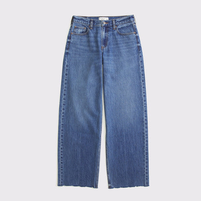 Abercrombie Curve Love Low Rise Ultra Loose Cuffed Hem Jean