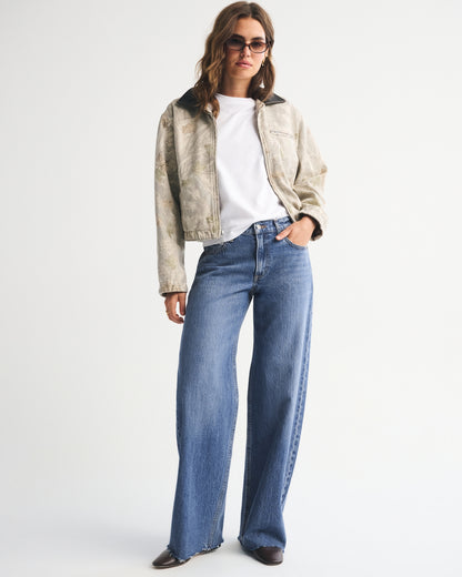 Abercrombie Low Rise Ultra Loose Cuffed Hem Jean
