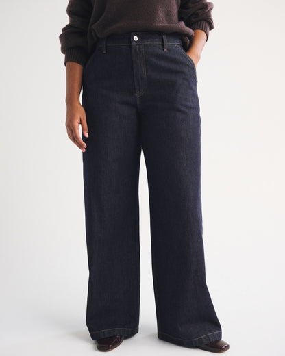 Abercrombie Curve Love High Rise Wide Leg Trouser Jean