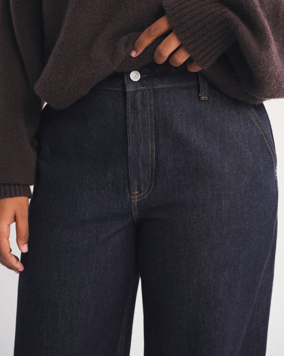 Abercrombie Curve Love High Rise Wide Leg Trouser Jean