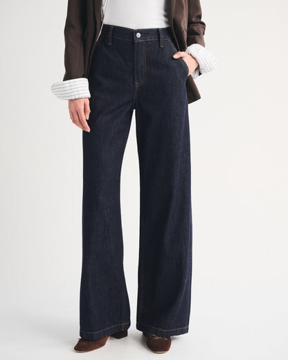 Abercrombie High Rise Wide Leg Trouser Jean