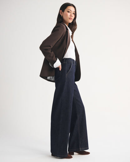 Abercrombie High Rise Wide Leg Trouser Jean