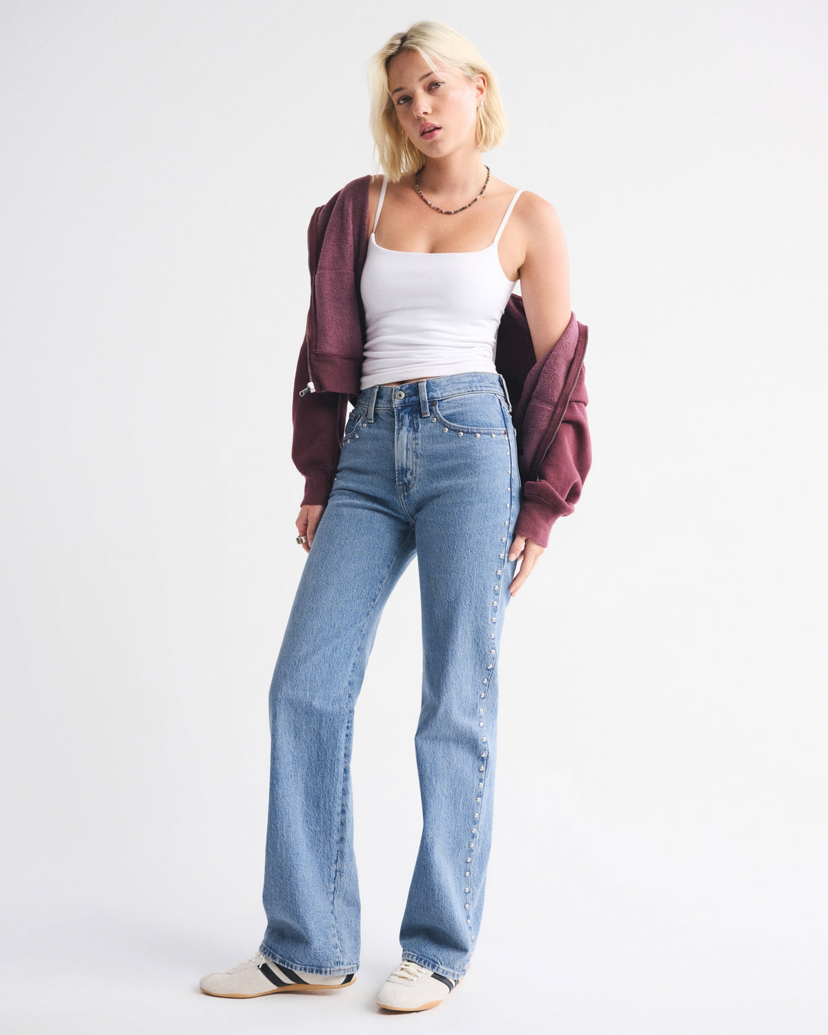 Abercrombie High Rise 90s Relaxed Studded Jean