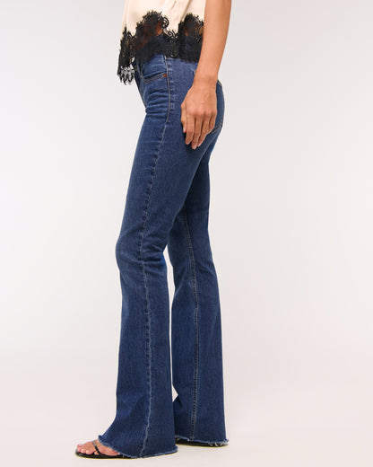 Abercrombie Mid Rise Bootcut Frayed Hem Jean