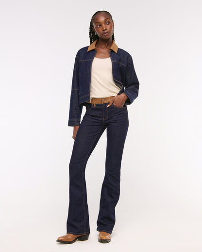 Abercrombie Mid Rise Bootcut Frayed Hem Jean