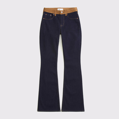 Abercrombie Mid Rise Bootcut Frayed Hem Jean