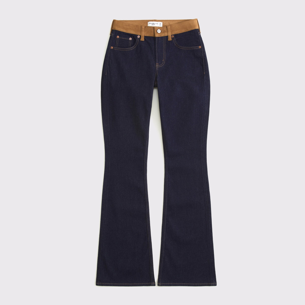 Abercrombie Curve Love Mid Rise Bootcut Frayed Hem Jean