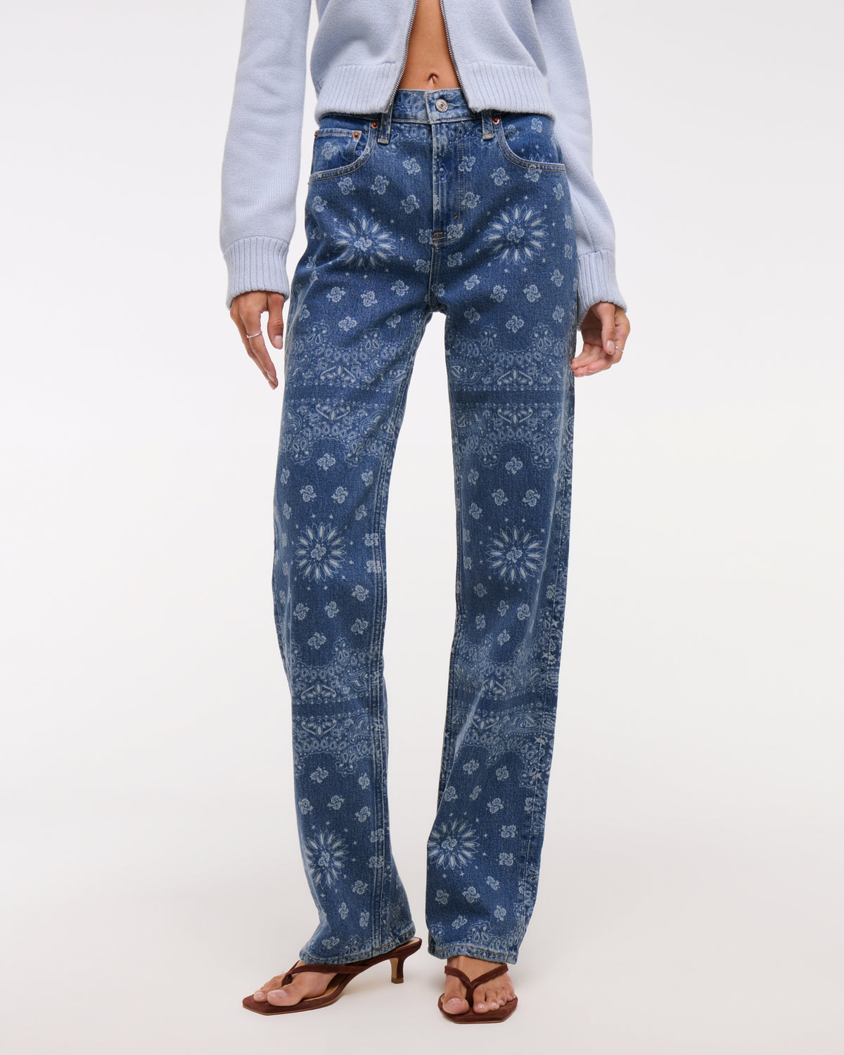 Abercrombie High Rise 90s Relaxed Pony Print Jean