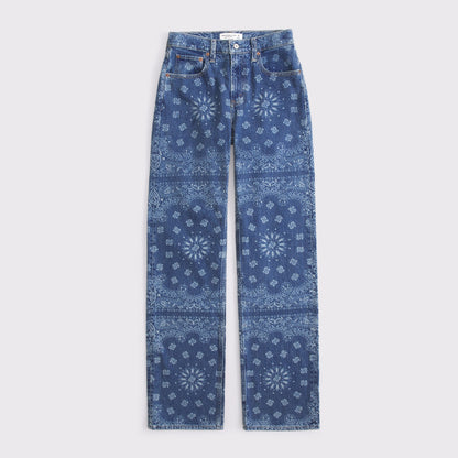 Abercrombie High Rise 90s Relaxed Pony Print Jean