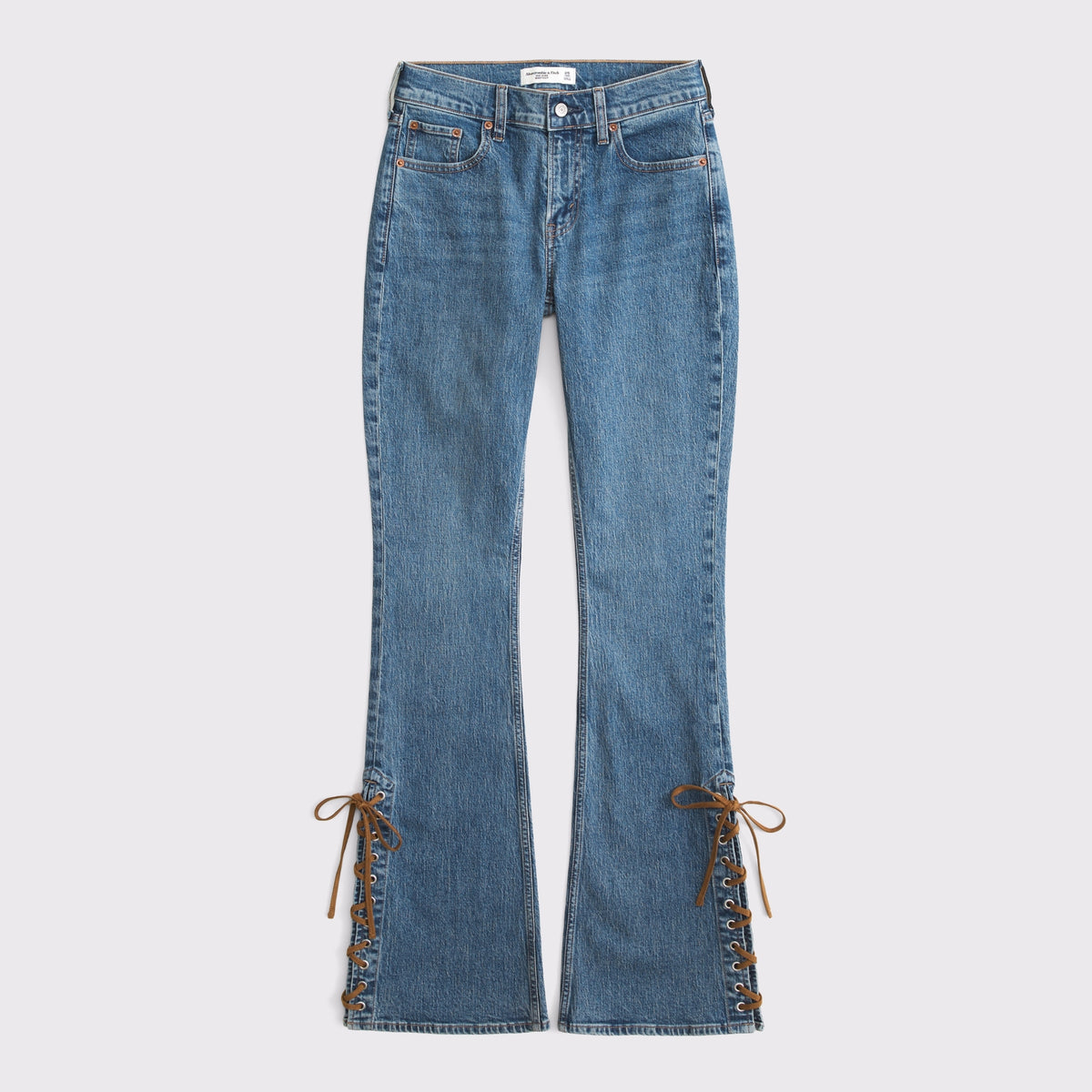 Abercrombie Mid Rise Bootcut Frayed Hem Jean