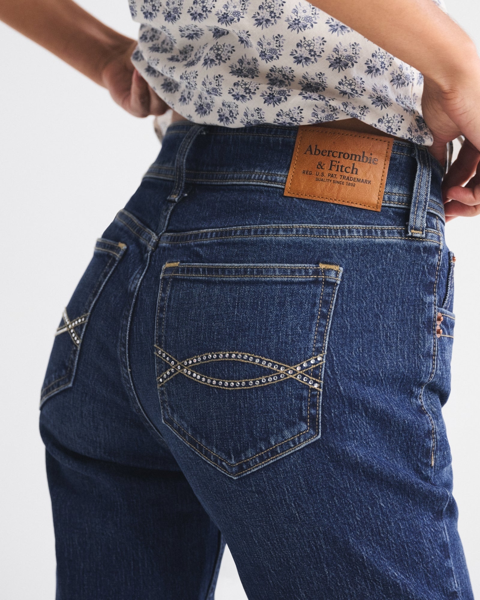 Abercrombie Mid Rise Bootcut Frayed Hem Jean