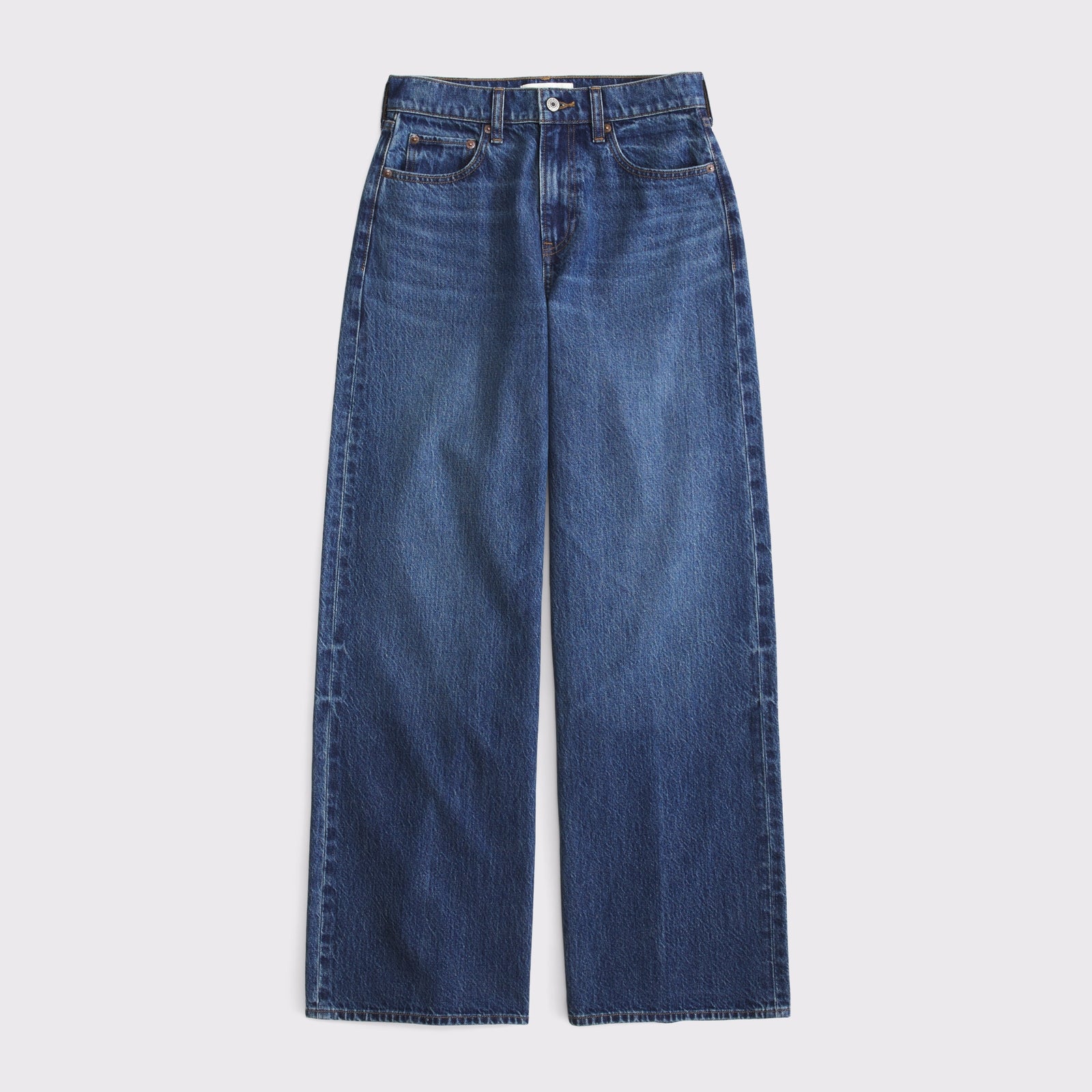 Abercrombie Curve Love High Rise Wide Leg Fish Embroidered Jean