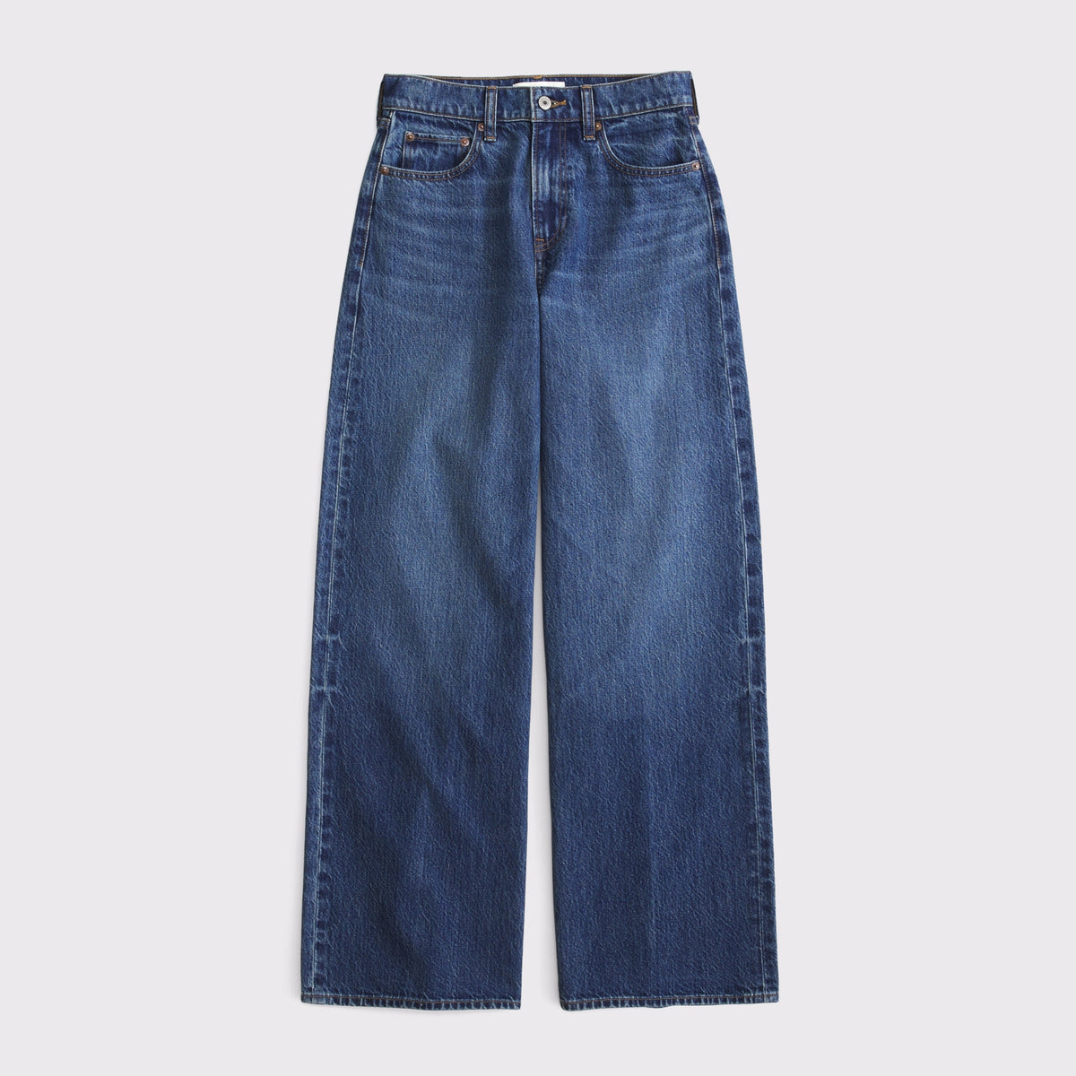 Abercrombie High Rise Wide Leg Fish Embroidered Jean