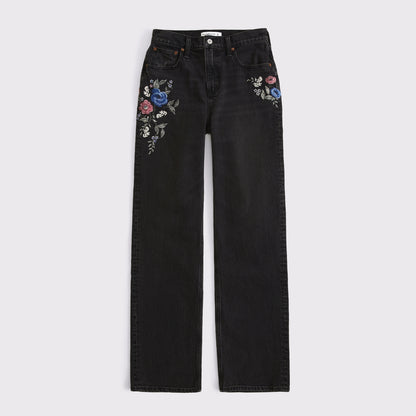 Abercrombie High Rise 90s Relaxed Studded Jean