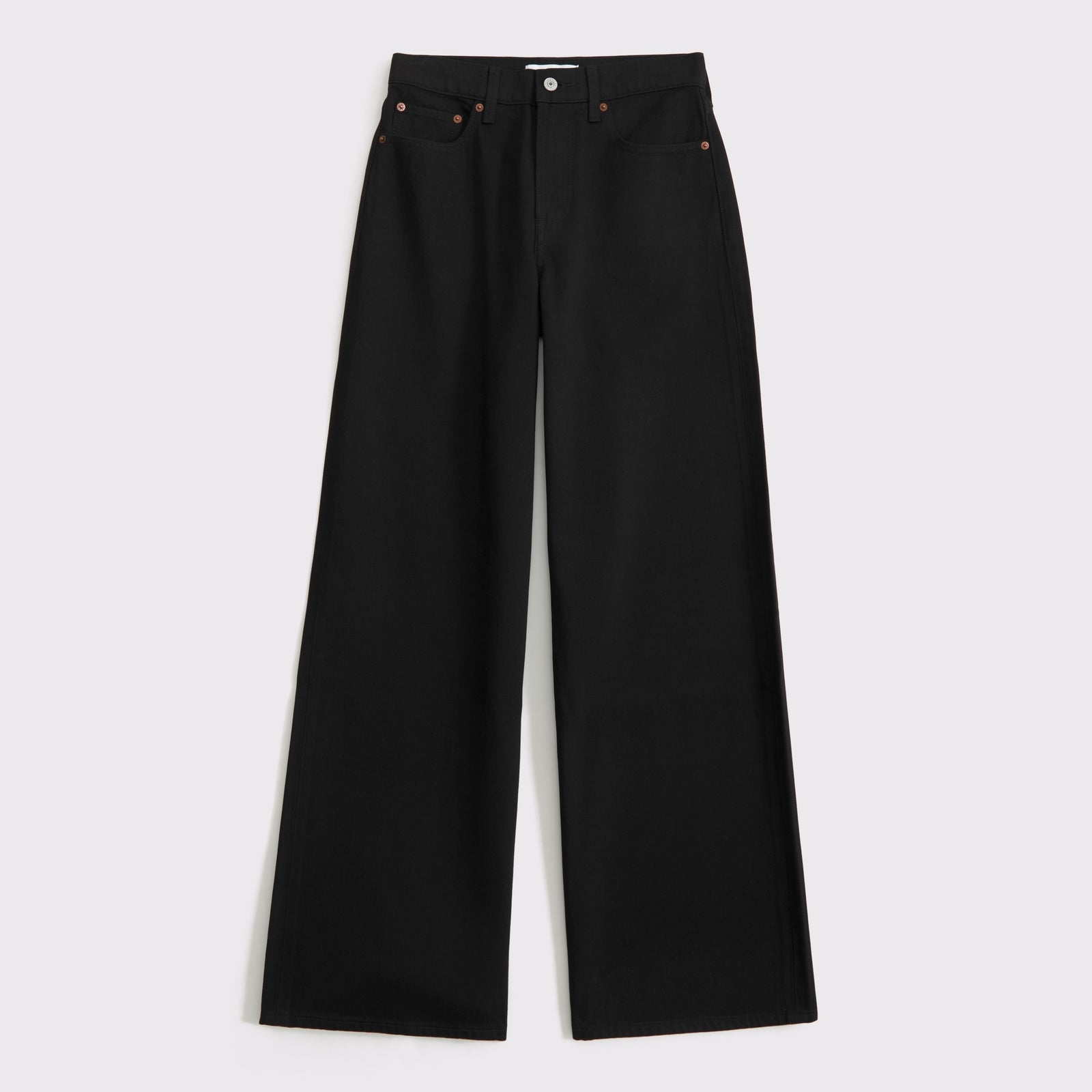 Abercrombie High Rise Wide Leg Fish Embroidered Jean
