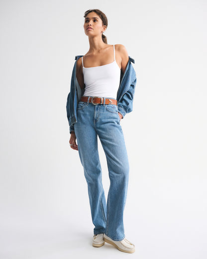 Abercrombie High Rise 90s Relaxed Dallas Cowboys Embroidered Jean