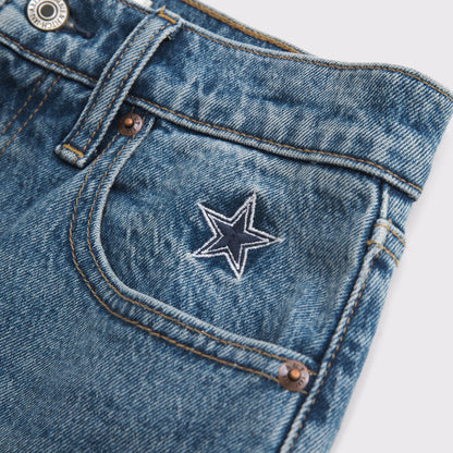 Abercrombie High Rise 90s Relaxed Dallas Cowboys Embroidered Jean