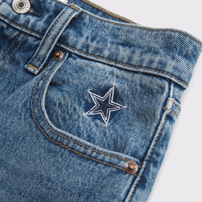 Abercrombie Curve Love High Rise 90s Relaxed Philadelphia Eagles Embroidered Jean
