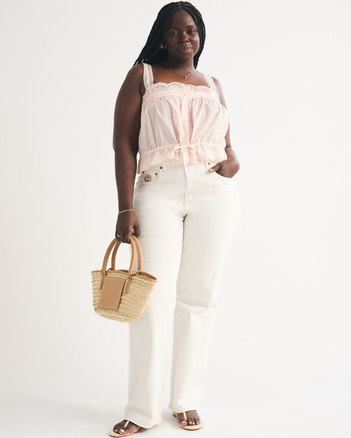 Abercrombie Curve Love High Rise 90s Relaxed Floral Embroidered Jean