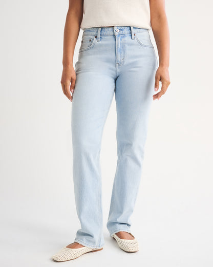 Abercrombie Curve Love Mid Rise 90s Straight Jean