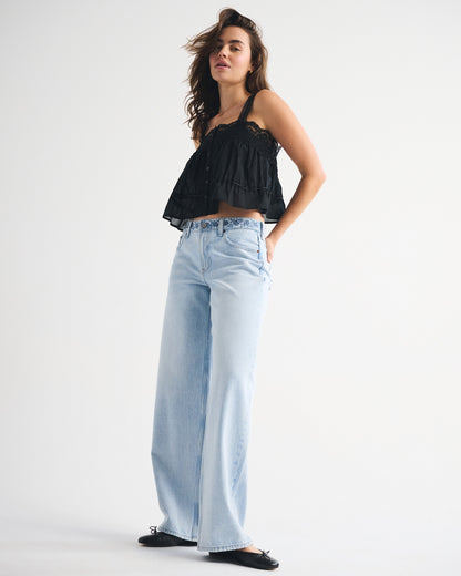 Abercrombie Low Rise Ultra Loose Cuffed Hem Jean