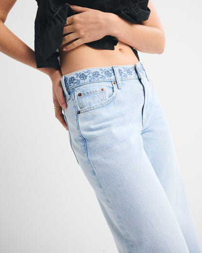 Abercrombie Low Rise Ultra Loose Cuffed Hem Jean