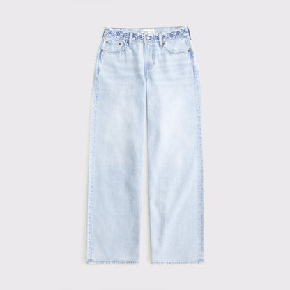 Abercrombie Low Rise Ultra Loose Cuffed Hem Jean