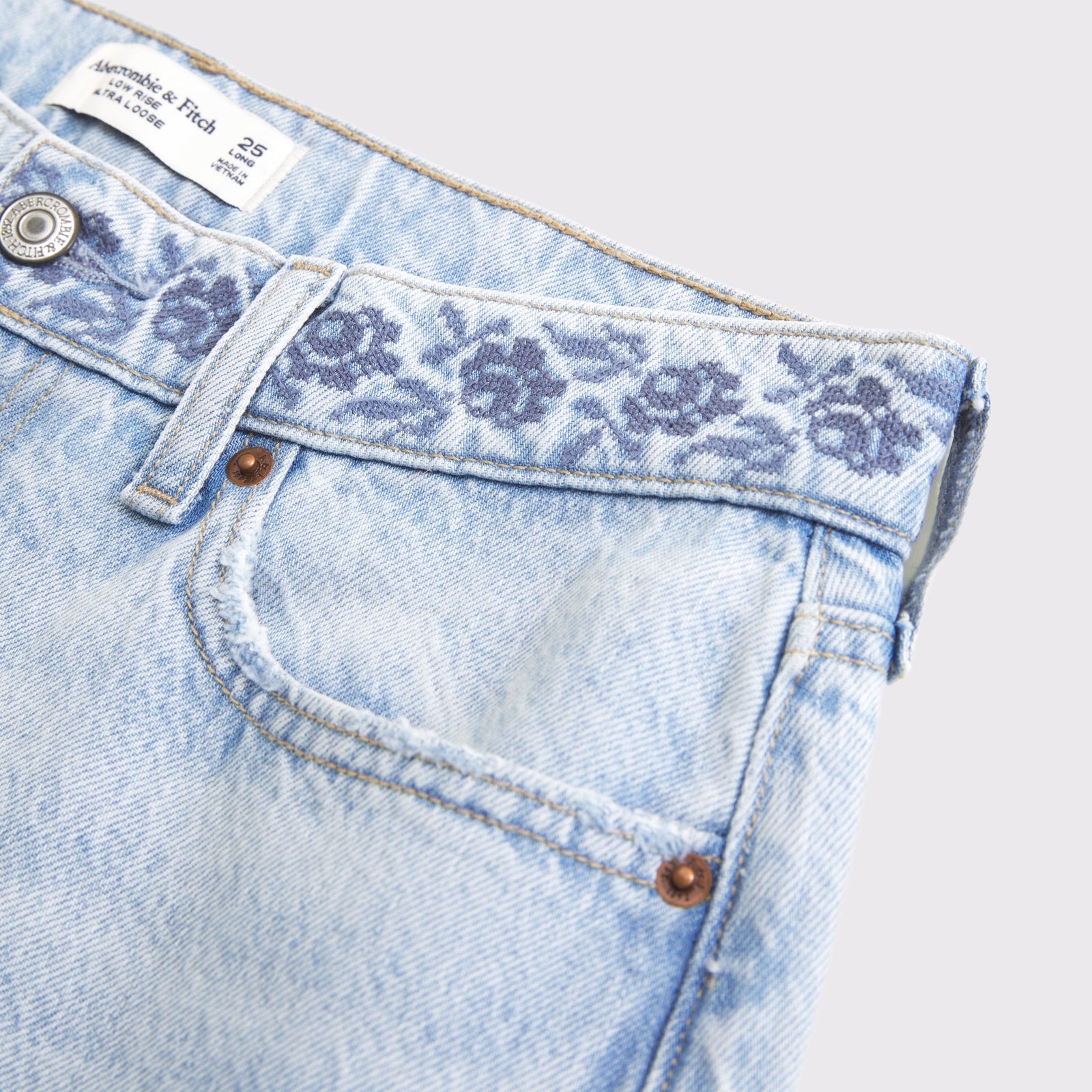 Abercrombie Low Rise Ultra Loose Cuffed Hem Jean