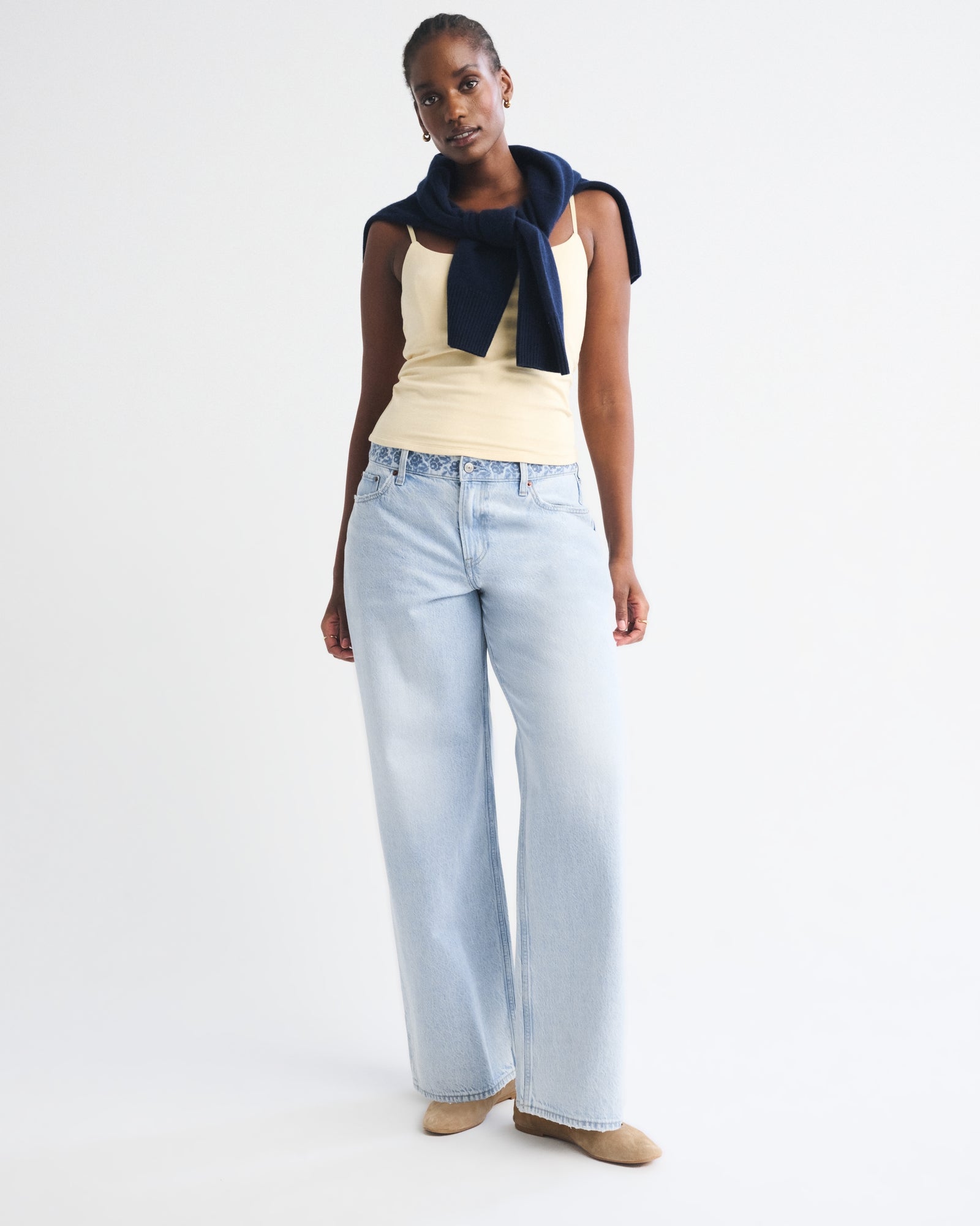 Abercrombie Curve Love Low Rise Ultra Loose Cuffed Hem Jean