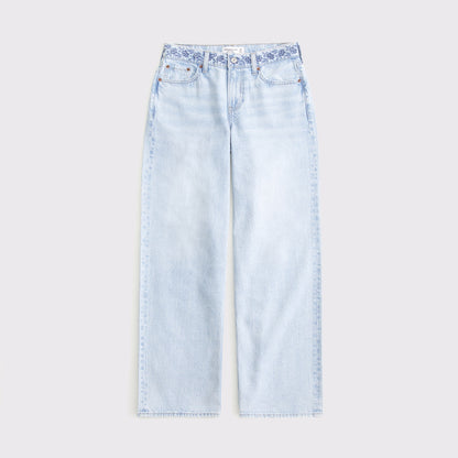 Abercrombie Curve Love Low Rise Ultra Loose Cuffed Hem Jean