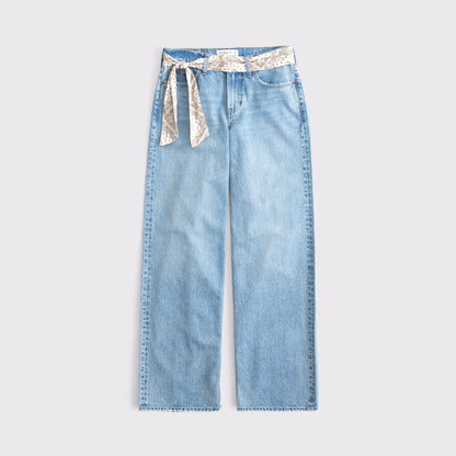 Abercrombie Low Rise Ultra Loose Cuffed Hem Jean