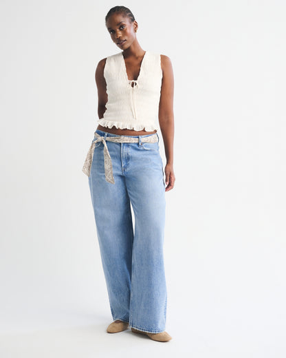 Abercrombie Curve Love Low Rise Ultra Loose Cuffed Hem Jean
