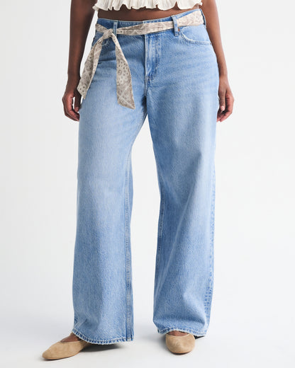 Abercrombie Curve Love Low Rise Ultra Loose Cuffed Hem Jean