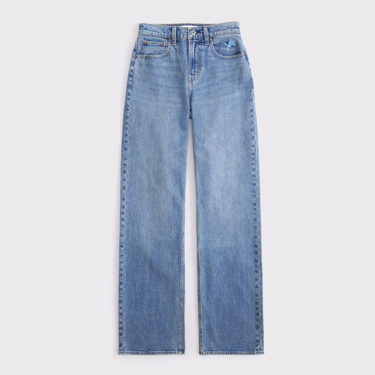 Abercrombie High Rise 90s Relaxed Dallas Cowboys Embroidered Jean