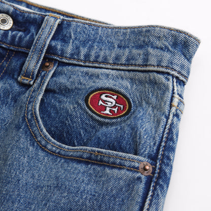 Abercrombie Curve Love High Rise 90s Relaxed Philadelphia Eagles Embroidered Jean