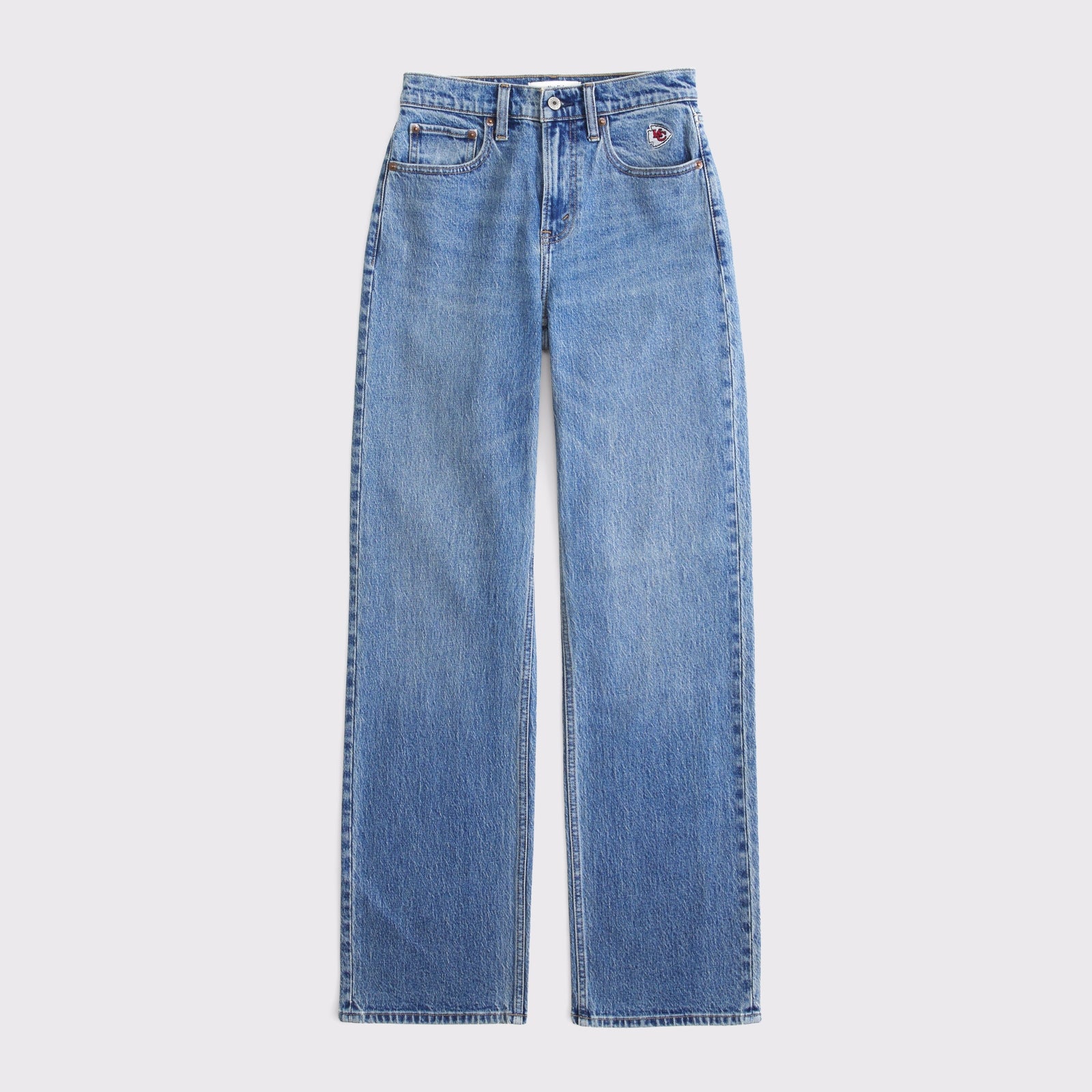 Abercrombie High Rise 90s Relaxed Dallas Cowboys Embroidered Jean