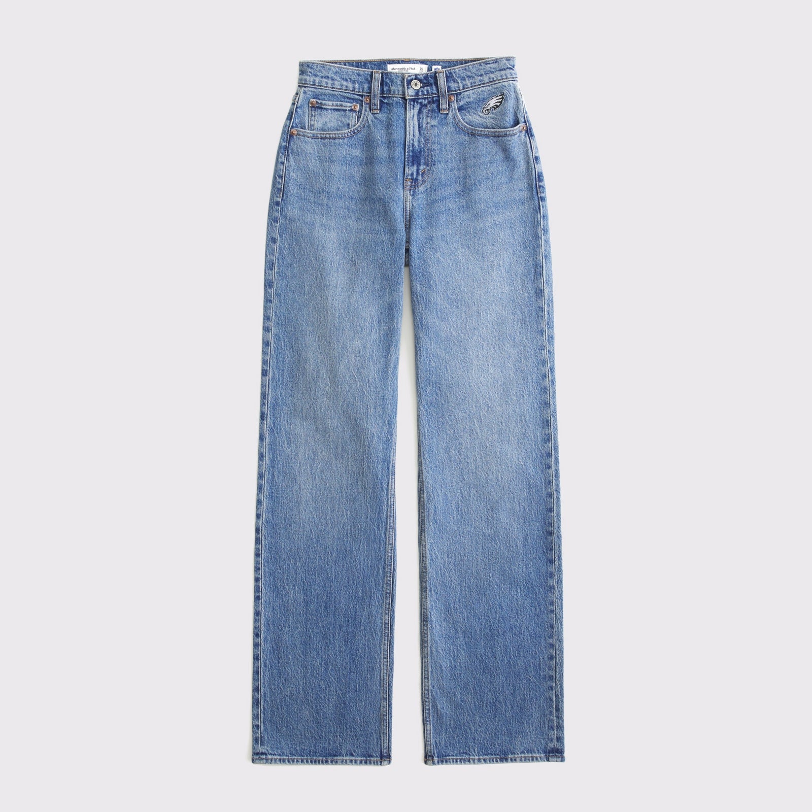 Abercrombie High Rise 90s Relaxed Dallas Cowboys Embroidered Jean