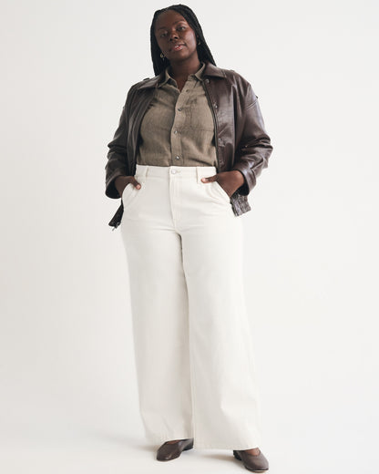 Abercrombie Curve Love High Rise Wide Leg Trouser Jean