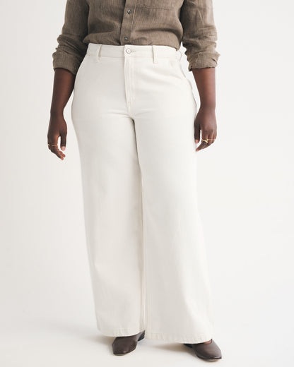 Abercrombie Curve Love High Rise Wide Leg Trouser Jean