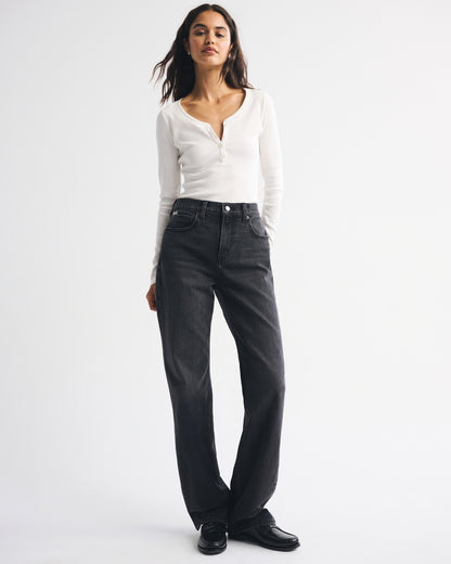 Abercrombie High Rise 90s Relaxed Studded Jean